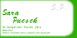 sara pucsek business card