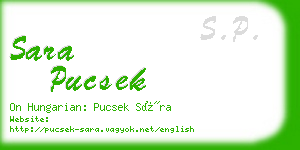 sara pucsek business card